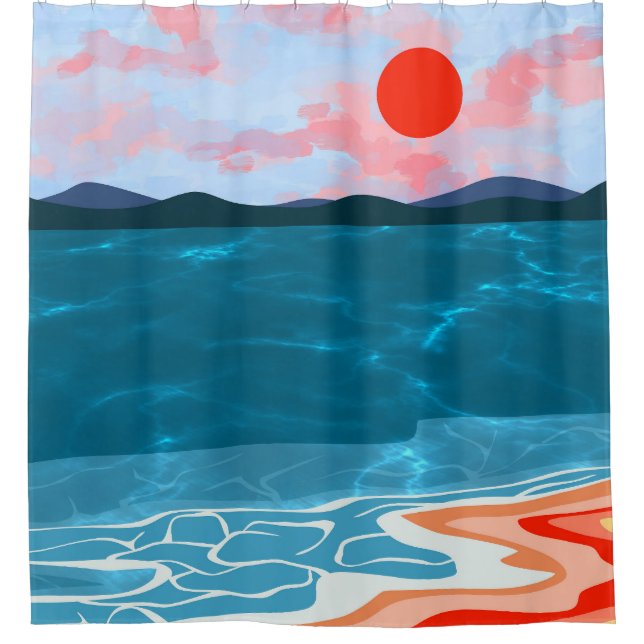 Coastal Hues Shower Curtain (Front)