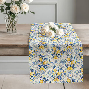 Coastal-Inspired Mediterranean Soft Earthy Tones Long Table Runner