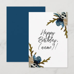 Coastal Iris Flower Elegant Floral Happy Birthday Card
