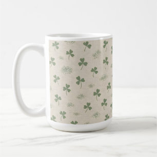 Coastal Irish Linen Shamrock St. Patrick's Day Gre Coffee Mug