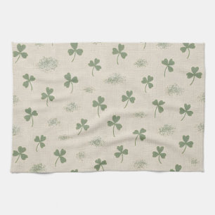 Coastal Irish Linen Shamrock St. Patrick's Day Gre Tea Towel