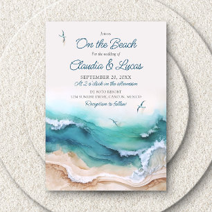 Coastal Join Us On the Beach Destination Wedding Invitation