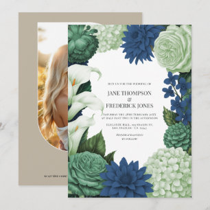 Coastal Juniper, Tidal Foam & Deep Reef Blue  Invitation