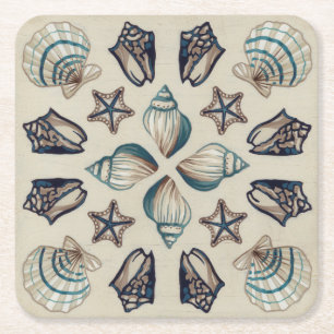 Coastal Kaleidoscope I Square Paper Coaster