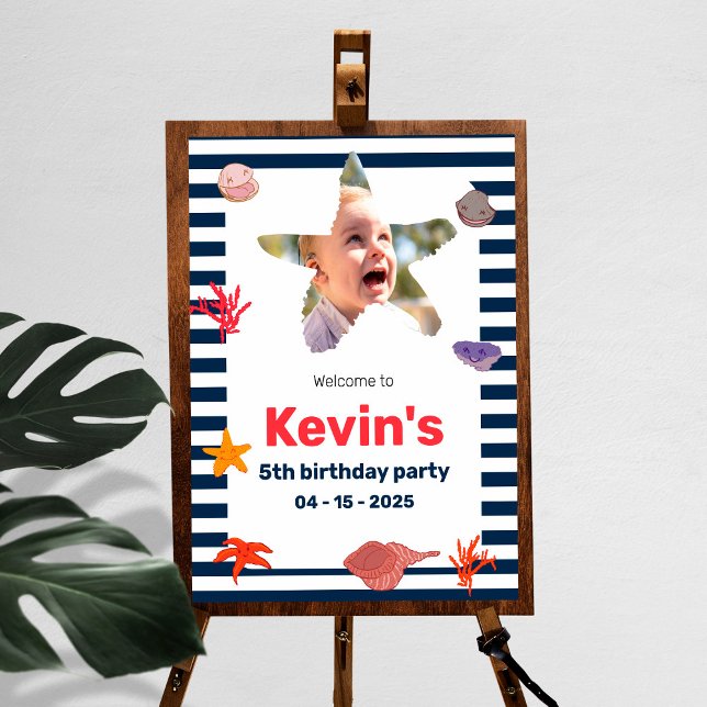 Coastal kids birthday party poster (Creator Uploaded)