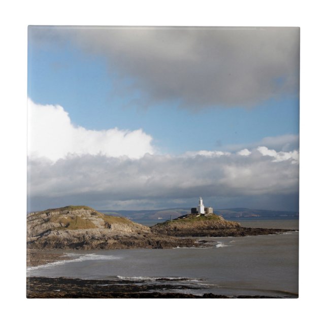Coastal landscape and lighthouse tile (Front)
