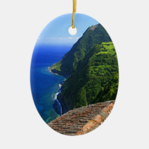 Coastal landscape in Azores Ceramic Ornament