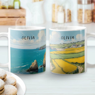 Coastal Landscape Ocean Beach Personalised Coffee Mug