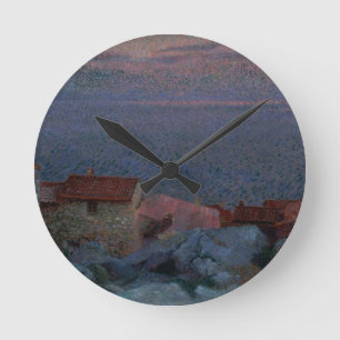 Coastal Landscape (oil on canvas) Round Clock