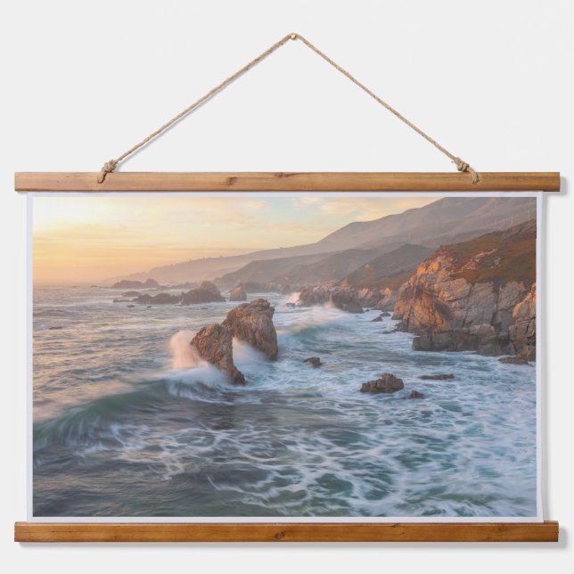 Coastal Landscape with Crashing Waves  Hanging Tapestry (Front)