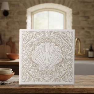 Coastal Life Series Anchor Blue D1208 Ceramic Tile