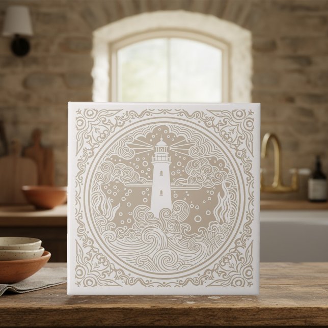Coastal Life Series Lighthouse Sand D1208 Ceramic Tile (Creator Uploaded)