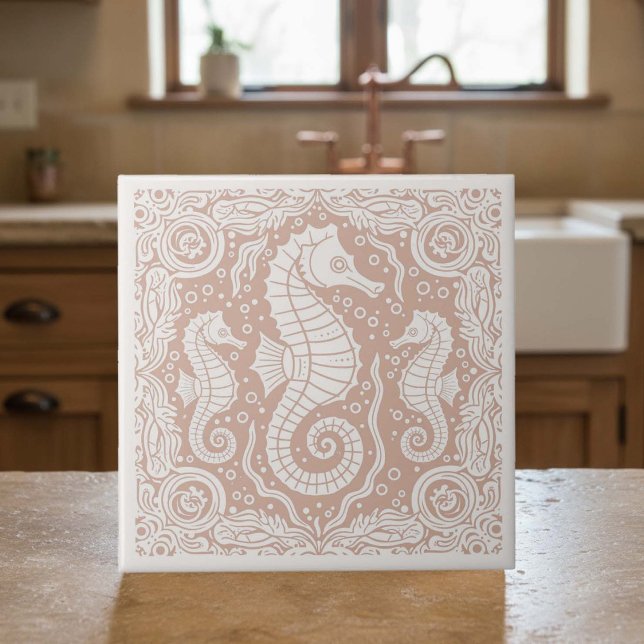 Coastal Life Series Seahorse Coral D1208 Ceramic Tile (Creator Uploaded)