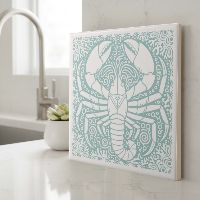 Coastal Life Series Seahorse Lobster D1208 Ceramic Tile (Creator Uploaded)