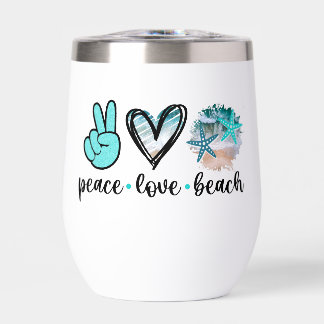 Coastal Life Tumbler – Peace, Love, and Beach