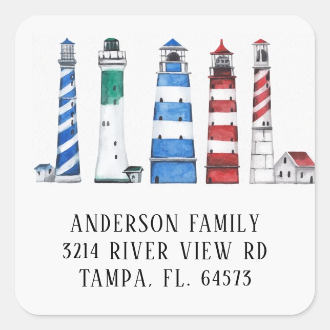 Coastal Lighthouse Address Label (Front)