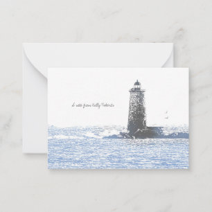 Coastal Lighthouse & Atlantic Ocean Nautical Theme Card