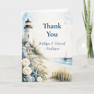 Coastal Lighthouse Baby Shower Thank You Card