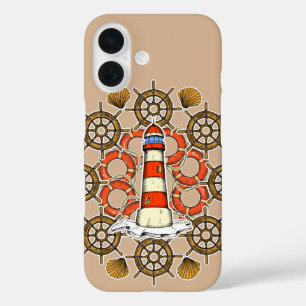 Coastal Lighthouse Illustration iPhone 16 Case