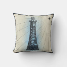Coastal Lighthouse Throw Pillow