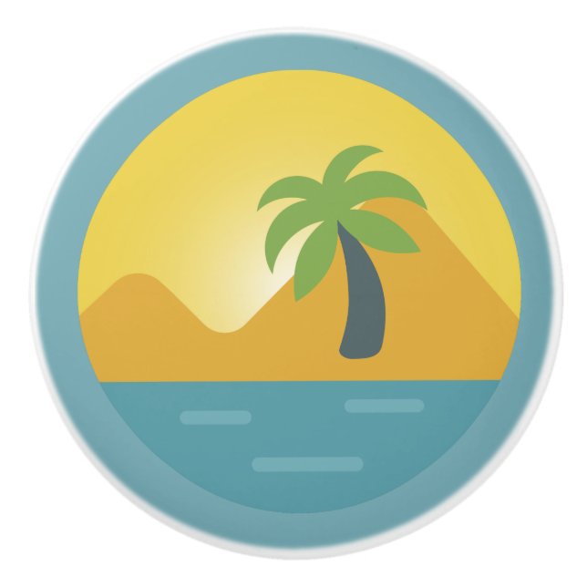 Coastal Living Design, Palm Trees Ceramic Knob (Front)