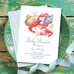 Coastal Lobster Baby Shower Invitation