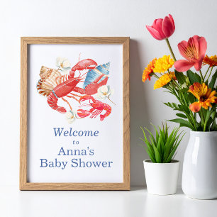 Coastal Lobster Baby Shower Poster