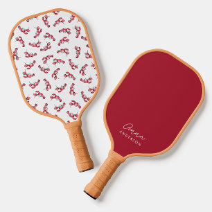 Coastal Lobster Pattern Monogram Pickleball Paddle
