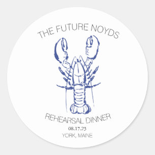 Coastal Lobster Wedding Rehearsal Dinner Sticker