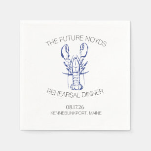 Coastal Lobster Wedding Rehearsal Dinner Sticker Napkin