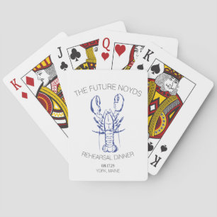 Coastal Lobster Wedding Rehearsal Dinner Sticker Playing Cards