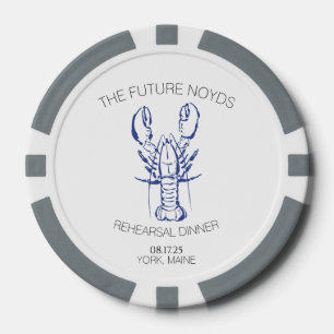 Coastal Lobster Wedding Rehearsal Dinner Sticker Poker Chips