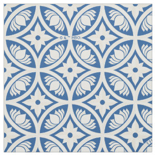 Coastal Lotus Tile Pattern - The White Lotus Fabric