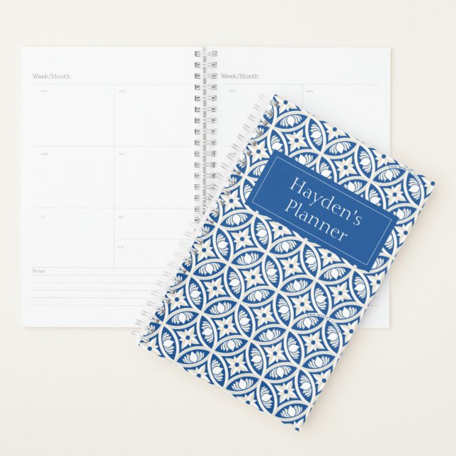 Coastal Lotus Tile Pattern - The White Lotus Planner (Display)