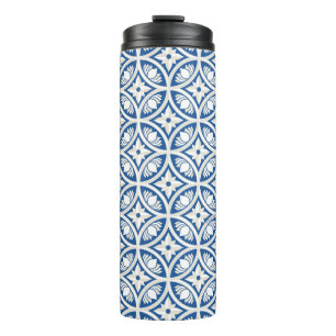 Coastal Lotus Tile Pattern - The White Lotus Thermal Tumbler