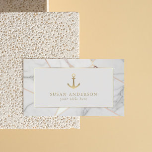 Coastal Luxury Business Card – White Marble Design