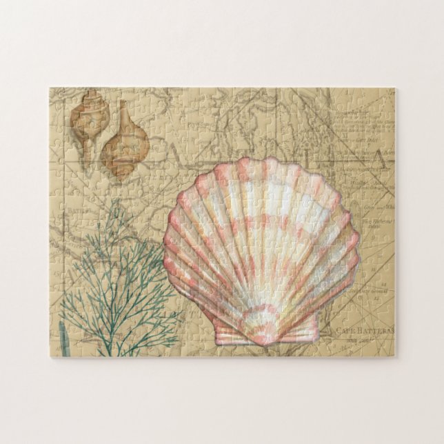 Coastal Map Collage Jigsaw Puzzle (Horizontal)