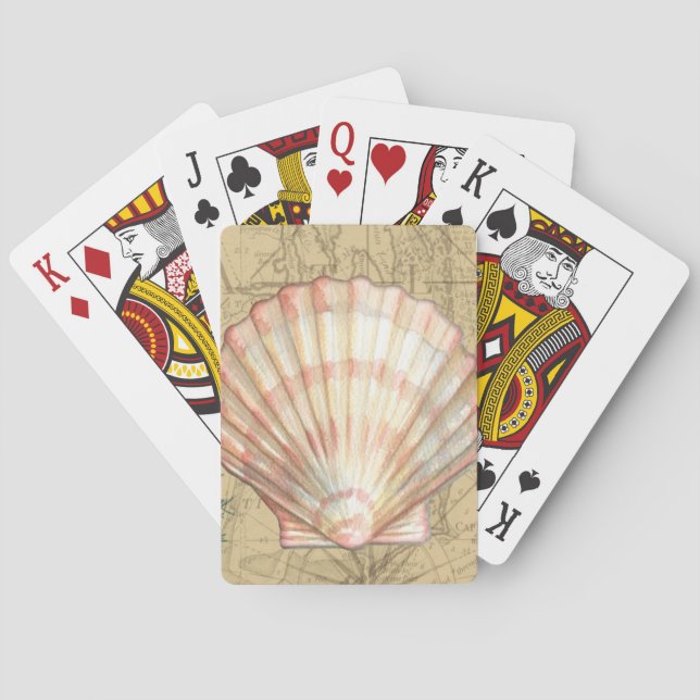 Coastal Map Collage Playing Cards (Back)