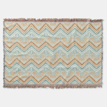 Coastal Maze Watercolor Aqua & Terracotta