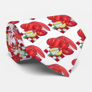 Coastal ME Maine Lobster Dinner Seafood Food Tie
