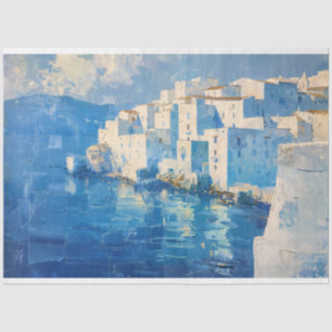 Coastal Mediterranean Painting Decoupage Tissue Paper