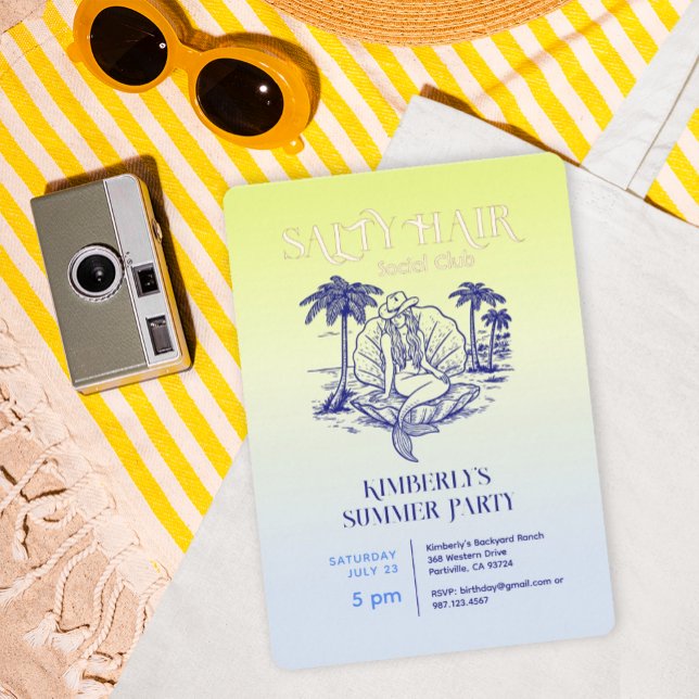 Coastal Mermaid Cowgirl Summer Party Rose Gold (Creator Uploaded)