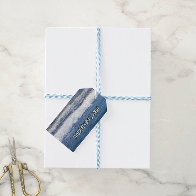 Coastal Merry Christmas Gift Tags (With Twine)
