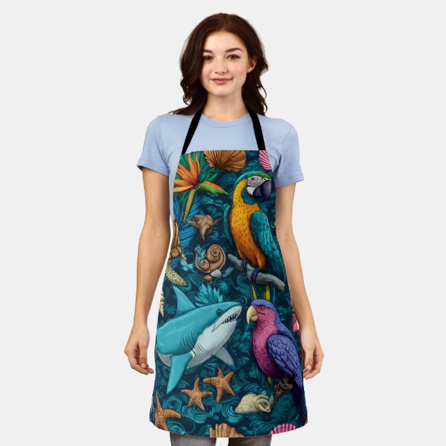 Coastal Mood All-Over Print Apron Gift (Worn)