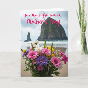 Coastal Mothers Day Flowers Card