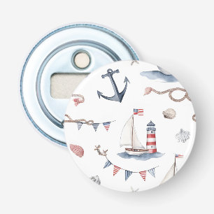 Coastal Nautical 4th of July Sailboats Lighthouse  Bottle Opener