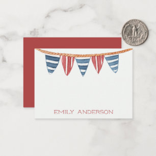 Coastal Nautical Beach Flags Personalised Card