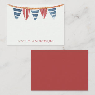 Coastal Nautical Beach Flags Personalised Card