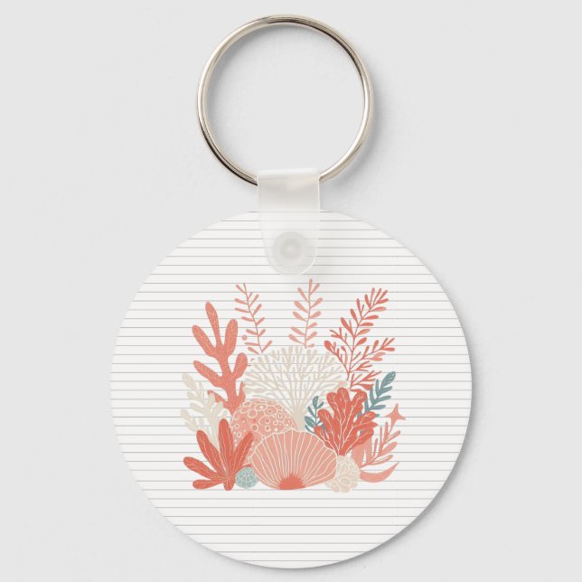 Coastal/nautical coral reef key ring (Front)