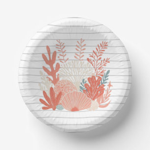 Coastal/nautical coral reef paper plate